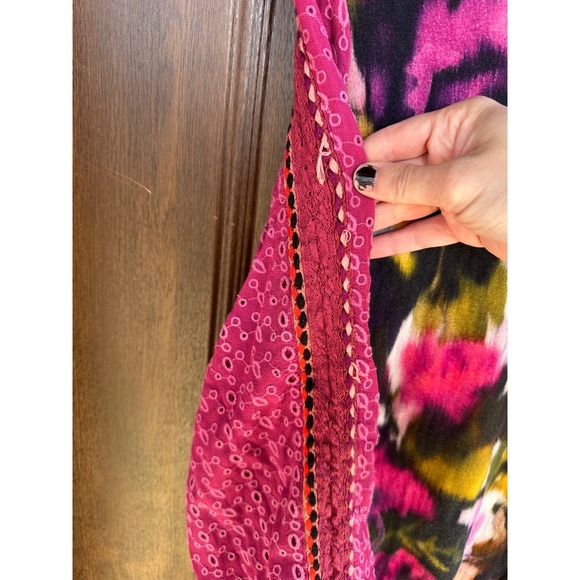 Anthropologie Women's Bl-nk London Multicolor Eyelet BOHO pullover blouse SZ XS - Picture 6 of 8